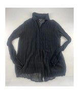 Rock &amp; Republic Shirt Womens Extra Small Black Sheer Blouse Long Sleeve ... - $18.53