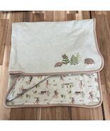 Gymboree 2006 Baby Blanket Hedgehog Owl Woodland Gnomes Green Brown Mush... - $781.37 MXN