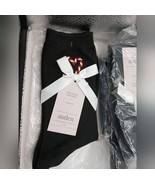 4 Pair of Auden Crew Socks, Black with Candy Cane Heart Embroidery Size ... - $460.71 MXN