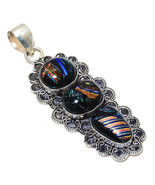 American Dico Glass Gemstone Handmade Ethnic Jewelry Pendant 3.11"  - $11.99