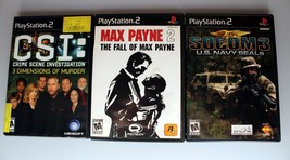 Lot of 3 PS2 (CSI:3 Dimensions of Murder, Max Payne 2, Socom 3:US Navy Seals) - £14.07 GBP
