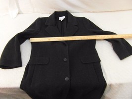 Adult Women&#39;s Worthington Black Wool Cashmere Blend 3 Button Overcoat 33370 - £39.99 GBP