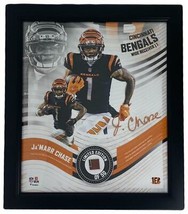 Ja&#39;MARR CHASE Bengals Framed 15&quot; x 17&quot; Game Used Football Collage LE 50 - £90.98 GBP