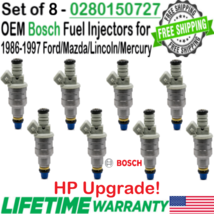 Oem x8 Bosch Hp Upgrade Fuel Injectors For 1986-1997 MERCURY/FORD/LINCOLN/MAZDA - £178.44 GBP