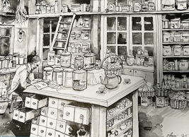 „Old Pharmacy”  original drawing - £19.54 GBP