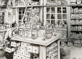 „Old Pharmacy”  original drawing - $25.00