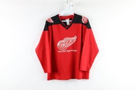 Vintage Boys Size Medium Brett Hull Detroit Red Wings Hockey Jersey Red #17 - $39.55