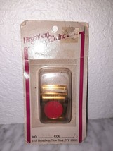  Vintage Hirschberg Schutz &amp; Co. Red Circle Dot on Gold Metal Belt Buckl... - $9.85