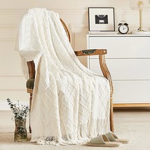 Knitted Throw Blankets For Couch And Bed, Soft Cozy Knit Blanket With Tassel, Of - $54.99