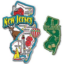 New Jersey Jumbo &amp; Small State Map Magnet Set by Classic Magnets, 2-Piec... - £7.53 GBP