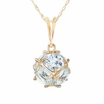 Galaxy Gold GG 14k 24&quot; Yellow Gold Necklace with Natural Aquamarines - £284.73 GBP