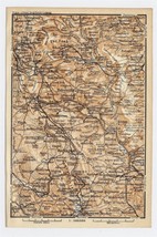 1910 Original Antique Map Vicinity Of Buxton Peak District National Park England - £15.05 GBP