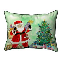 Betsy Drake Santa &amp; Tree Large Indoor Outdoor Pillow 16x20 - £37.77 GBP