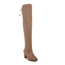 QUTAA 2021 Ladies Autumn/Spring Shoes Square High Heel Women Over The Knee Boots - £60.80 GBP