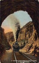 Railroad Train Tunnel Canyon Pacific Northwest Washington 1910c postcard - $7.43