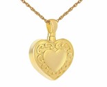 10K Solid Gold Sacred Heart Pendant/Necklace Funeral Cremation Urn for A... - £633.44 GBP