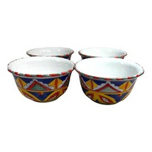 Deruta Sberna Italian Pottery Dipinto A Mano 6&quot; Round Bowls Folk Art Set... - $69.99