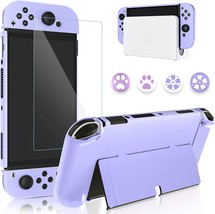 Gldram Case For Nintendo Switch Oled Model 2021 With Screen Protector, Purple - £30.04 GBP