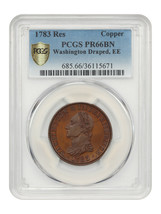 1783 Washington &amp; Independence Copper Medal PCGS PR66BN (Restrike, Drape... - $1,680.53