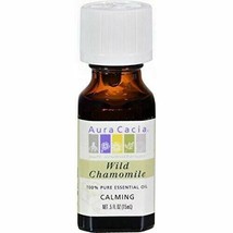 NEW Aura Cacia Wild Chamomile Essential Oil 0.5 fl. oz 15 ml - £41.04 GBP