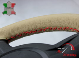 FITS TOYOTA CAMRY 83-91 BEIGE LEATHER STEERING WHEEL COVER, DIFF SEAM - £39.32 GBP