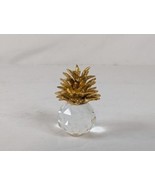Vtg Swarovski 1.5 inch Mini Crystal Glass Pineapple w/ Gold Metal Leaves - €19,21 EUR