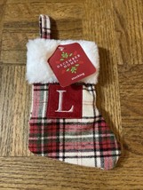 December Home Christmas Mini Stocking With &quot;L&quot; On Front Of Stocking-NEW-... - $19.68