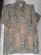 Orvis Mens Hawaiian Aloha 100% Cotton Green Gold Fishing Camp Large Shir... - €6,18 EUR