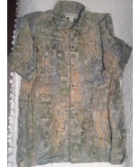 Orvis Mens Hawaiian Aloha 100% Cotton Green Gold Fishing Camp Large Shir... - €6,21 EUR