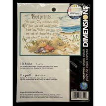 Dimensions He Spoke Footprints in the Sand Poem Cross Stitch Kit 5x7 Beach Faith - $10.47