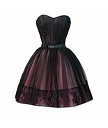 Kivary Plus Size Black Gothic Short Ball Gown Prom Homecoming Dress Skin... - $79.19