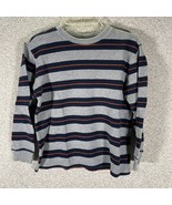 Gap Kids Boys Medium 8 Crewneck Sweater Navy Blue And Gray Stripes 100% ... - £7.93 GBP