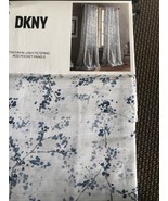 DKNY Promenade Floral Blue Grey Two Rod Pocket Panels 84 in. ~New~ - $68.14 CAD