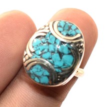Tibetan Turquoise Gemstone Fashion Ethnic Jewelry Nepali Ring Adjustable SA 1985 - $5.19