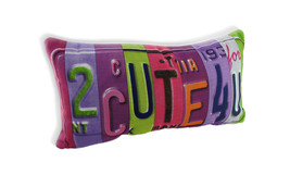 Kate Ward Thacker 2 Cute 4 U Retro Humor License Plate Accent Pillow - £12.66 GBP