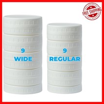 Versatile 18-Pack Mason Jar Lids: 9 Wide &amp; 9 Regular for Home Preservation - $297.14 MXN