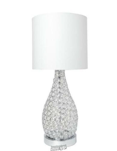 Primary image for 22 in. 1-Light Chrome Elipse Crystal Pinned Decorative Gourd Accent Table Lamp