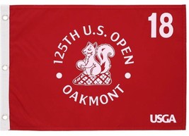 2025 US Open Flag Oakmont golf red silkscreen pin flag new/Free Oakmont BM - $29.65