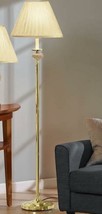 Unbranded 64&quot;H floor Lamp Stylish Brass-Finish Metal Base Beige 16.25&quot;Dx12&quot;H - £37.96 GBP