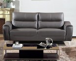 Rachel Collection Modern Leather &amp; Fabric Upholstered Stationary, Sofa - £985.69 GBP