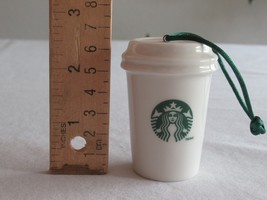 2011 Starbucks To Go Cup Ceramic Ornament Green 1992 Siren Logo 2.5&quot; Cof... - $9.49