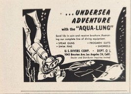 1955 Print Ad Aqua Lung for Scuba Diving US Divers Corp Los Angeles,Cali... - £5.56 GBP