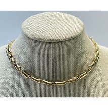 Vintage Monet Link Choker Necklace Gold Tone Chunky Chain 12&quot; - £15.73 GBP