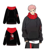 Jujutsu Kaisen Gojo Satoru Yuji Itadori Cosplay Black/Red Hooded Sweatsh... - $19.95