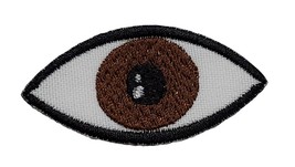 Brown Eye Embroidered Applique Iron On Patch 2.1&quot; x 1&quot; Eyeball Optical P... - $4.34+