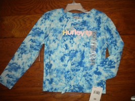 Hurley Girls Size 4/5 Blue Tie Dye Long Sleeve Front Ties Shirt NWT - $10.79