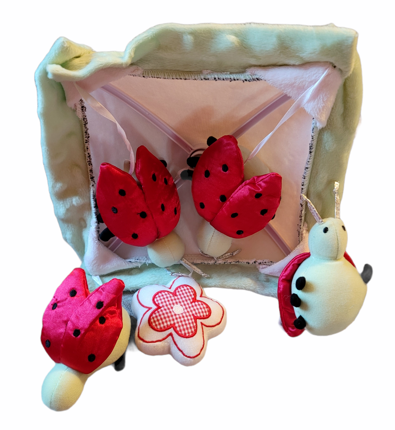 Kids Line Kidsline Ladybug Dragonfly Flower Nursery Crib Musical Mobile  - $49.48