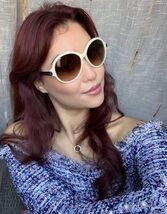 Authentic New Tom Ford Round 59mm White Tortoise Oversized Women's Sungl... - $188.99