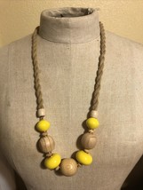 Vintage 1980&#39; Wooden Beads &amp; Rope 20” New Fast Shipping Too - $12.86