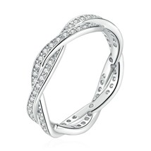 Fashion Shining Stone Ring for Women SILVER Color RING Twist Of Fate Stackable R - £15.71 GBP
